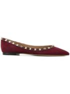 Valentino Garavani Studded Ballerina Shoes - Red