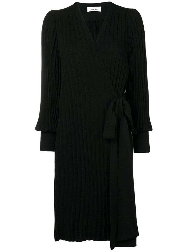 Circus Hotel Ribbed Cardi-coat - Black