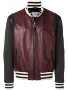 Lanvin Zipped College Bomber Jacket - Red