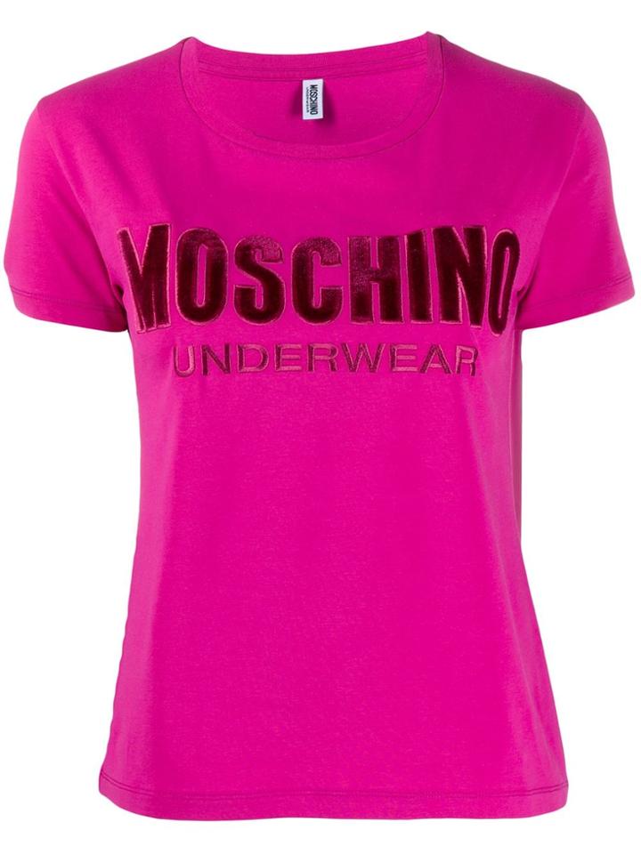 Moschino Short Sleeved Felted T-shirt - Pink