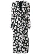 Proenza Schouler Floral Long Sleeve Dress - Black