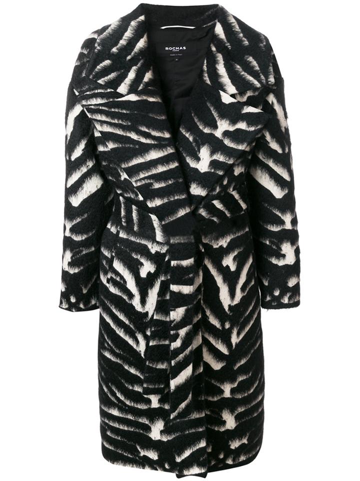 Rochas Large Collared Coat - Black