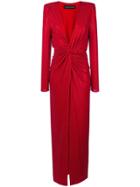 Alexandre Vauthier Draped Sequin Dress - Red