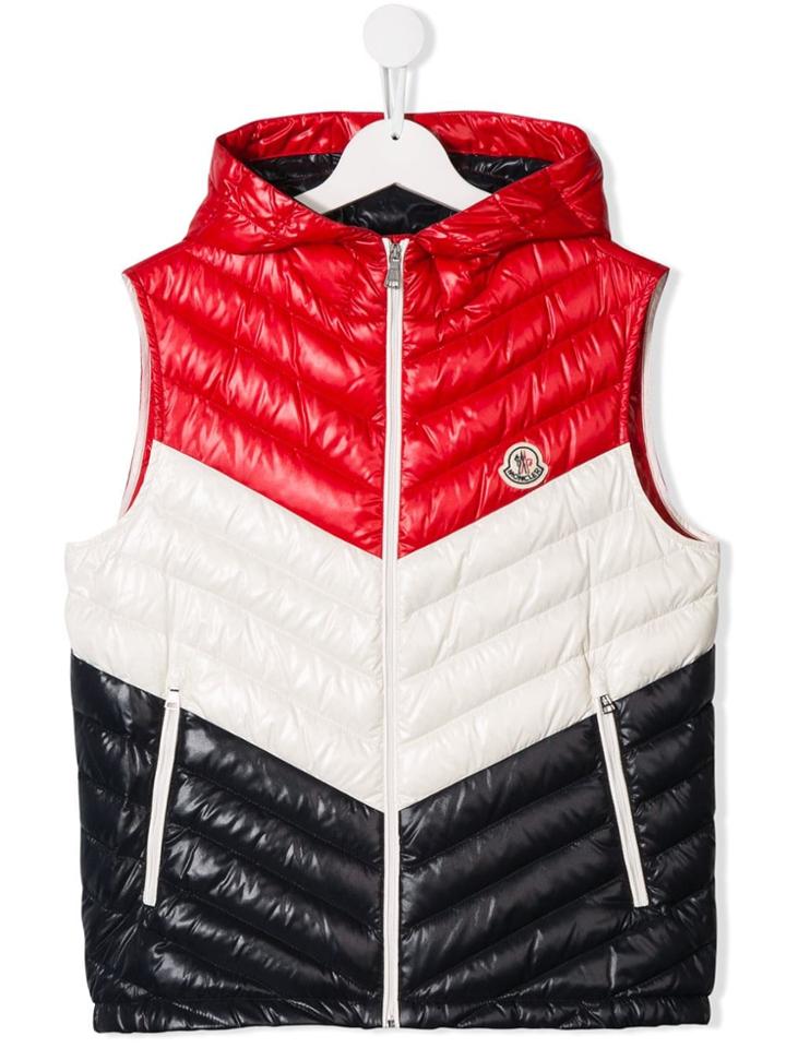 Moncler Kids Teen Zipped Padded Gilet - Red