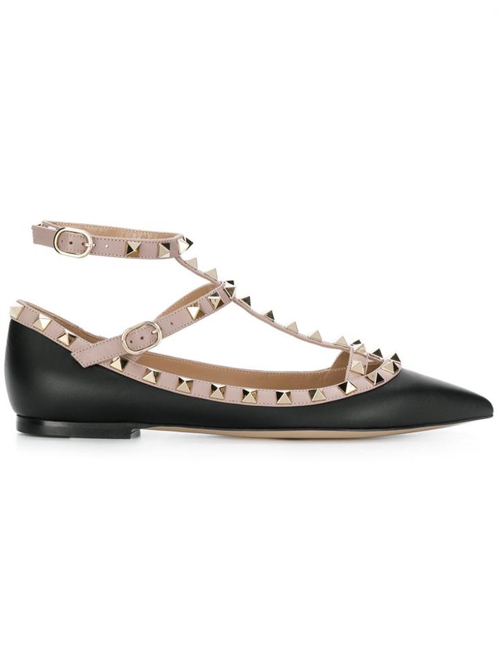 Valentino Love Latch Ballerinas - Black