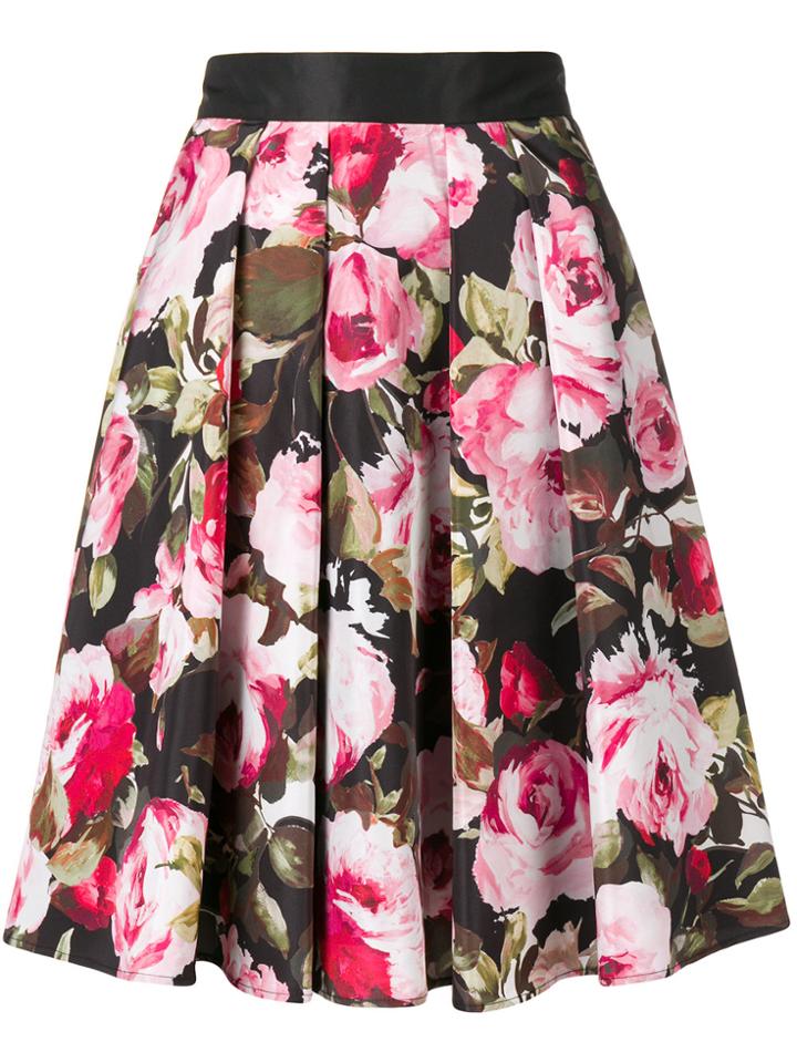Liu Jo Floral Print A-line Skirt - Black