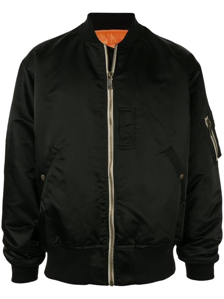 Christian Dada Logo Embroidery Bomber Jacket - Black