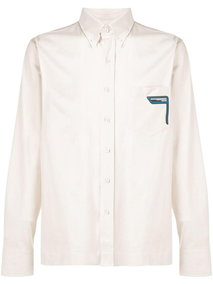 Prada Patch Embellished Shirt - Neutrals