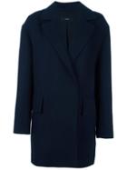 System Single Breasted Coat, Women's, Size: Small, Blue, Cotton/linen/flax/rayon