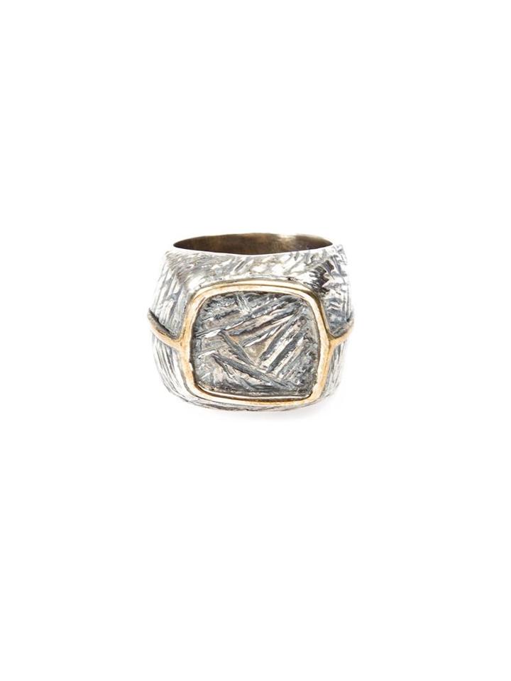 Tobias Wistisen Bronze Square Ring, Men's, Size: 62, Metallic