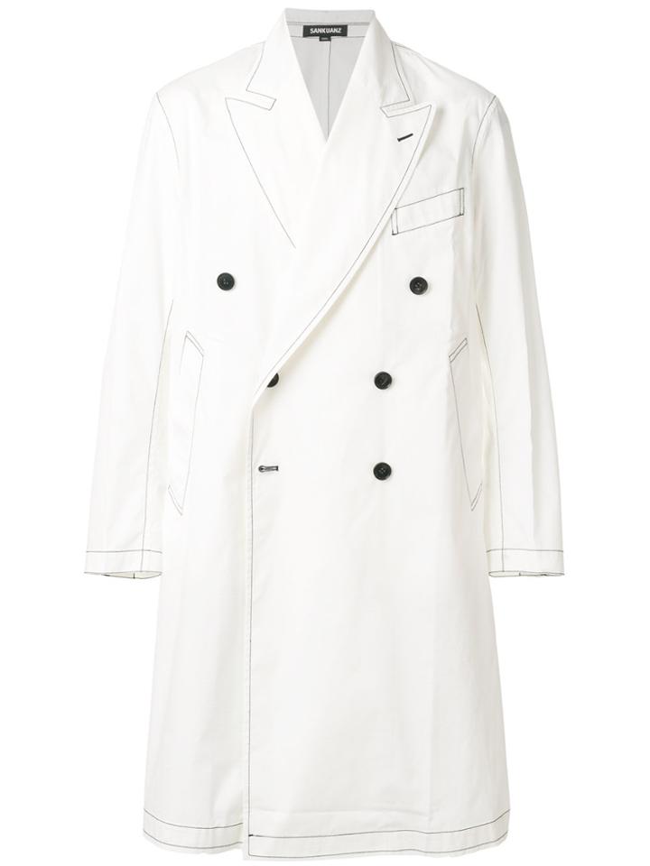 Sankuanz Double Breasted Coat - White