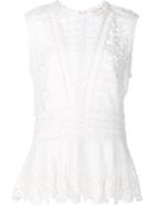 Rebecca Taylor Floral Lace Top, Women's, Size: 4, White, Cotton