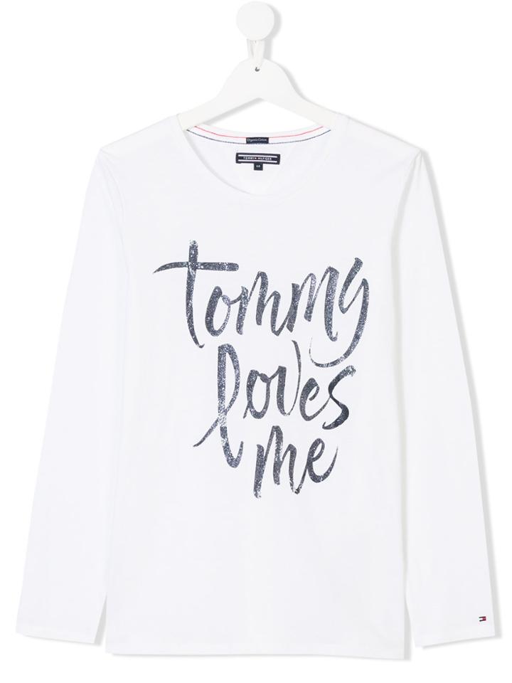 Tommy Hilfiger Junior Teen Long Sleeve T-shirt - White