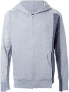 Anrealage Panelled Zip Hoodie, Men's, Size: 46, Grey, Cotton/polyurethane