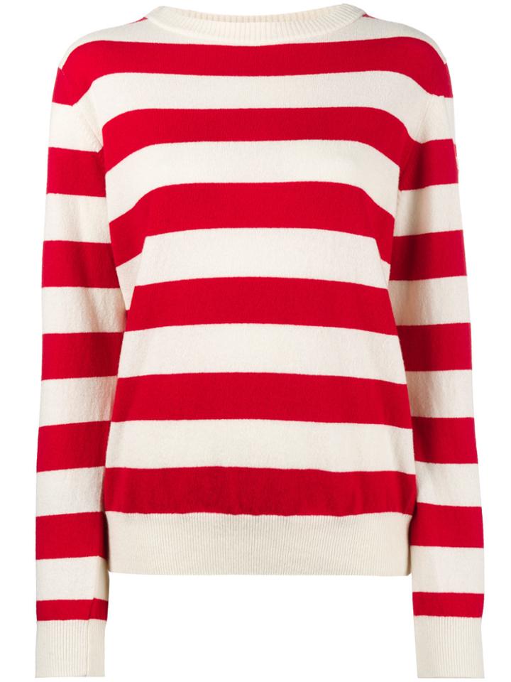 Holiday Red Sailor Long Sleeve Stripe Sweater - Nude & Neutrals