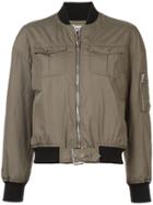 Moschino Cropped Bomber Jacket - Green