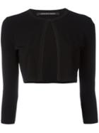 Antonino Valenti - Cropped Fitted Jacket - Women - Polyester/viscose - 44, Black, Polyester/viscose