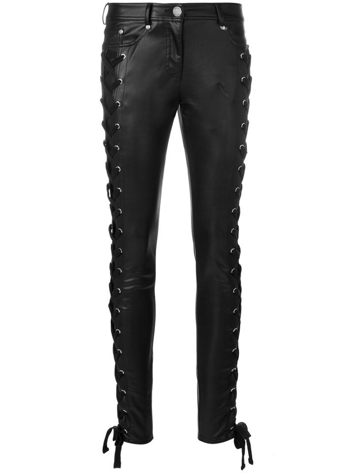Versus - Zayn X Versus Lace-up Skinny Trousers - Women - Cotton/polyester - 27, Black, Cotton/polyester