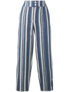 Chloé Striped Canvas Trousers - Blue