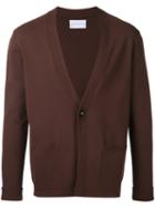 Estnation - Front Pockets Cardigan - Men - Polyester/rayon - M, Brown, Polyester/rayon