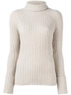 Erika Cavallini Turtle Neck Jumper, Women's, Size: Medium, Nude/neutrals, Virgin Wool