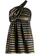 Saint Laurent Lamé Stripe Dress - Gold