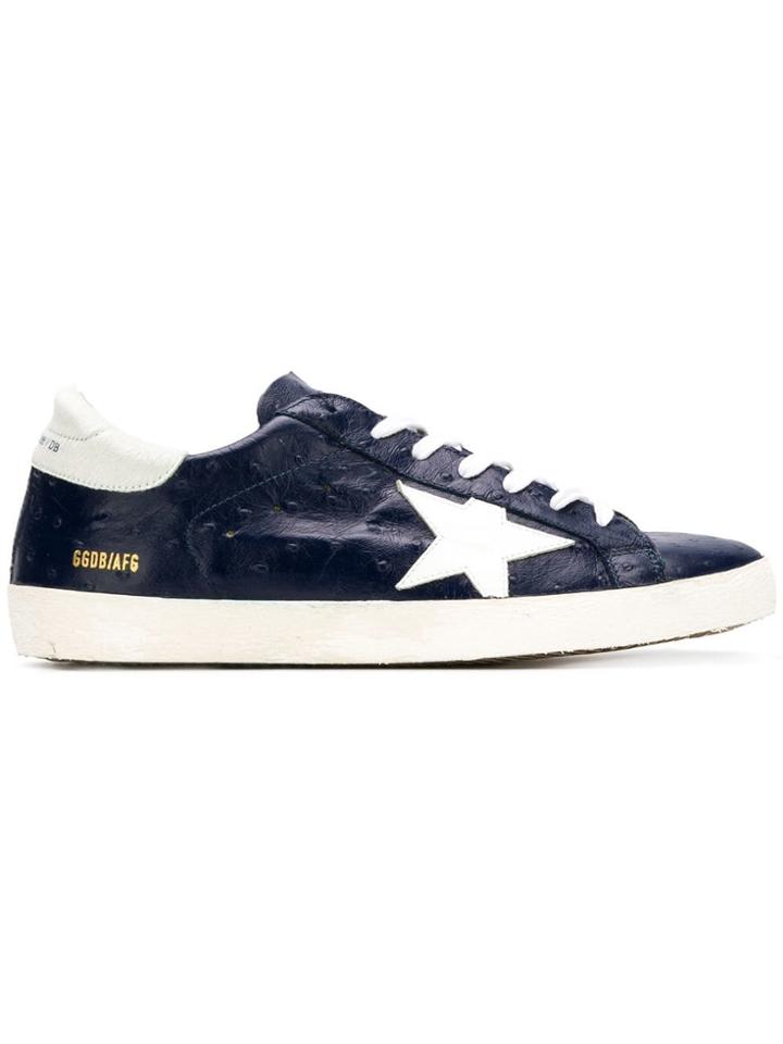 Golden Goose Deluxe Brand Superstar Ostrich-embossed Sneakers - Blue