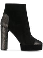 Casadei Glitter Heel Platform Boots - Black
