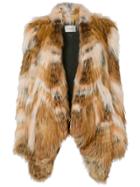 Yves Salomon Fox And Marmot Fur Coat - Brown