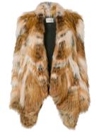 Yves Salomon Fox And Marmot Fur Coat - Brown