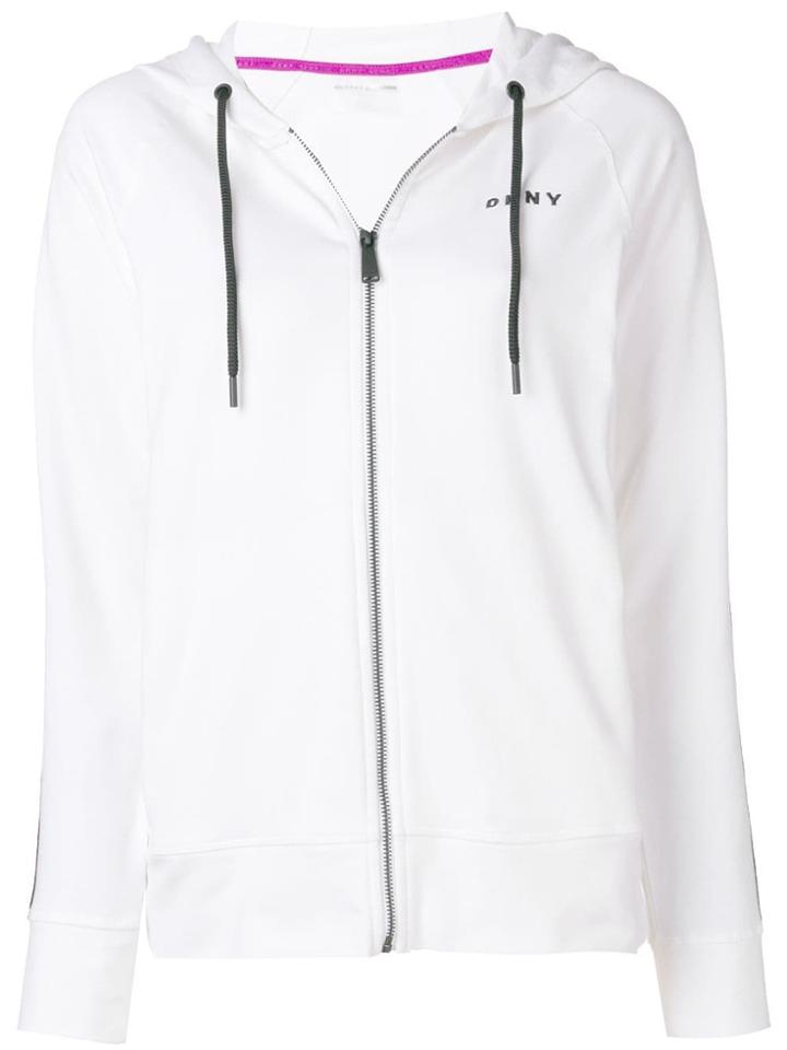 Dkny Logo Tape Hoodie - White