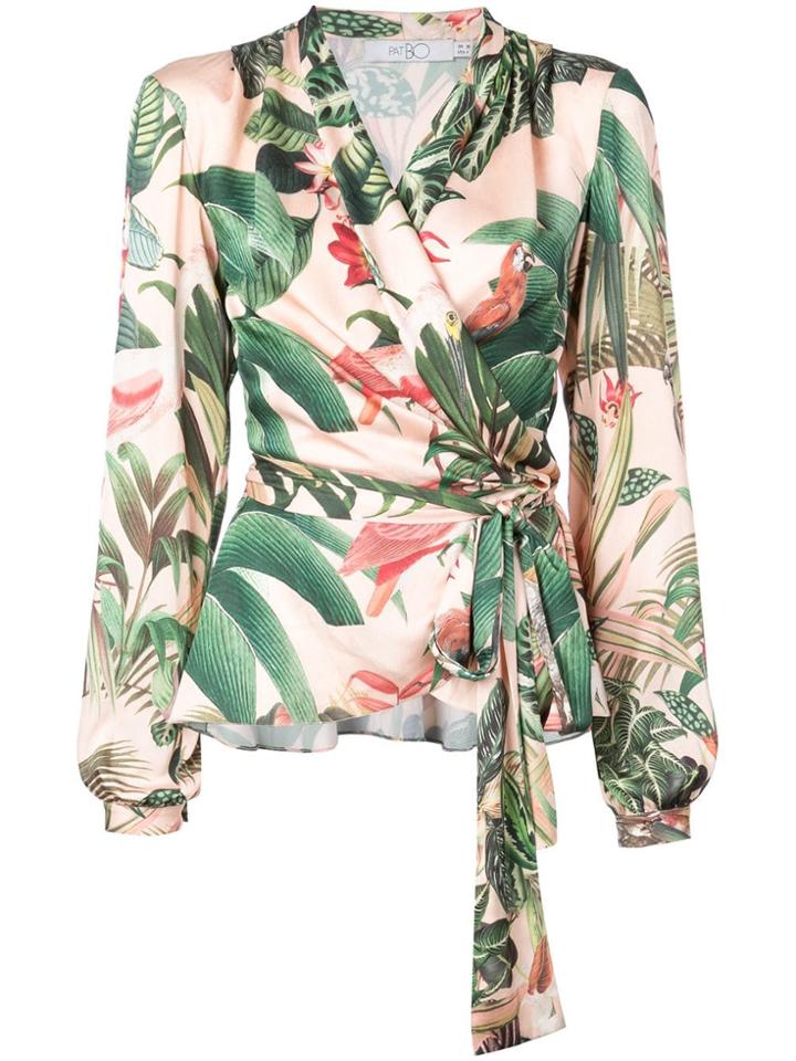 Patbo Paradise Print Wrap Top - Green