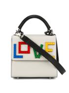 Les Petits Joueurs - 'lego Love' Shoulder Bag - Women - Leather/acrylic/brass - One Size, Women's, White, Leather/acrylic/brass