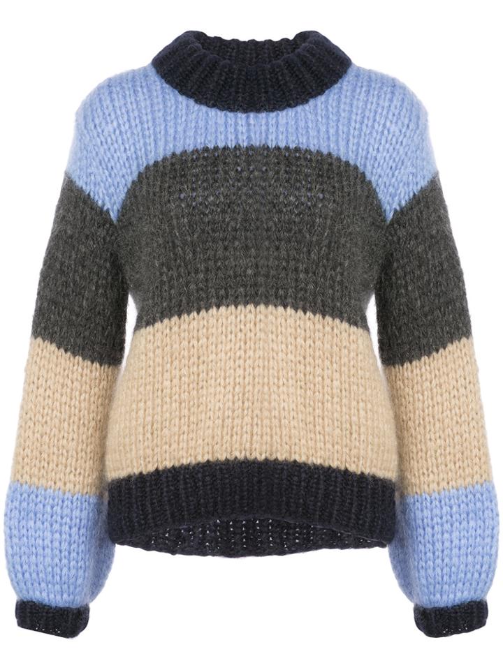 Ganni Blocked Panel Jumper - Blue
