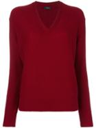 Joseph V-neck Jumper, Women's, Size: Medium, Red, Cashmere