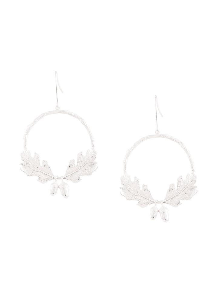 Karen Walker Acorn & Leaf Wreath Earrings - Silver