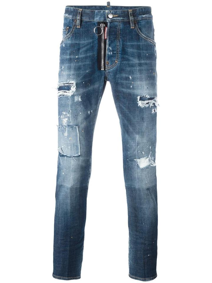 Dsquared2 'skater' Destroyed Jeans - Blue
