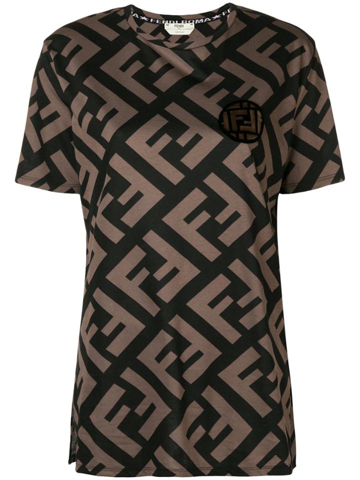 Fendi Fitted Printed T-shirt - Brown