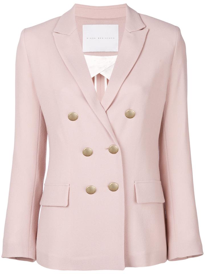 Giada Benincasa Double Breasted Fitted Jacket - Pink & Purple