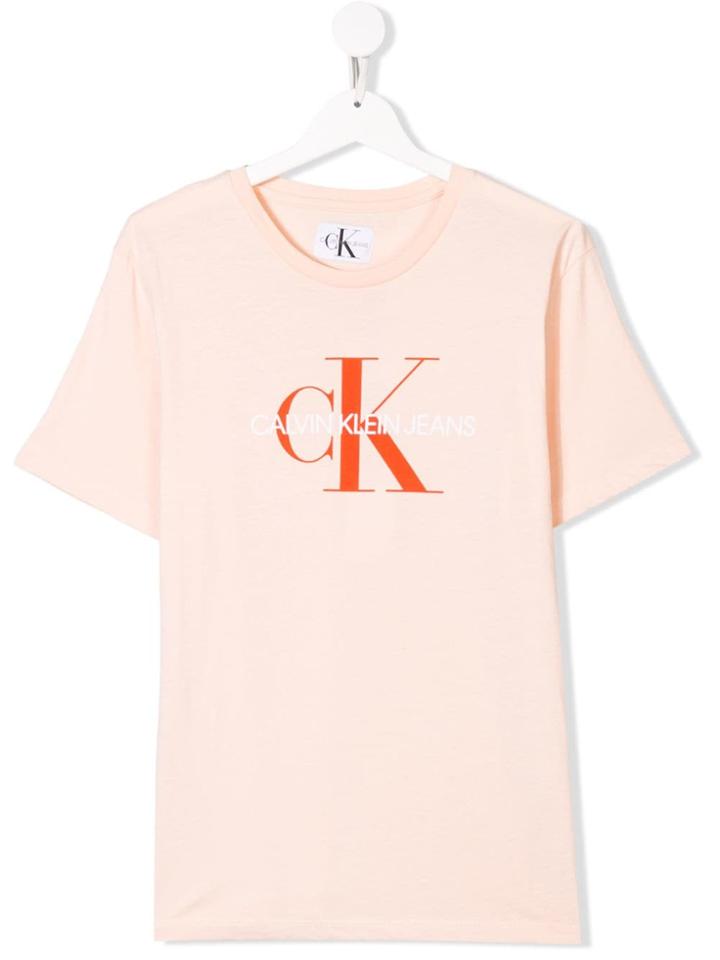 Calvin Klein Kids Teen Logo Print T-shirt - Pink