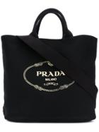 Prada Large Logo Tote - Black