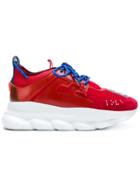 Versace Mesh Lace-up Sneakers - Red