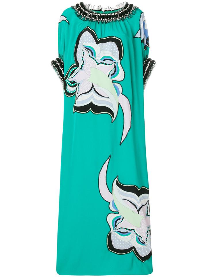 Emilio Pucci Printed Maxi Kaftan Dress - Green