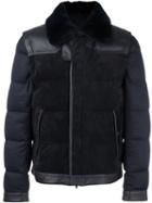 Brioni Fur-collar Down Jacket, Men's, Size: 48, Blue, Feather Down/leather/feather/coypu Fur