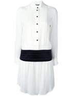 Moschino Tuxedo Shirt Dress, Women's, Size: 42, White, Silk/rayon/acetate/other Fibers