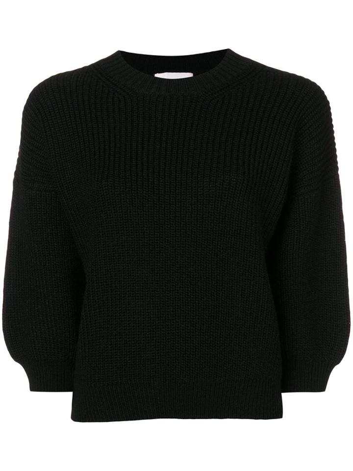 3.1 Phillip Lim Ribbed Crew Neck Sweater - Black