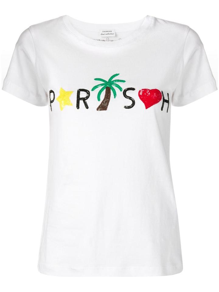 P.a.r.o.s.h. Sequin Logo T-shirt - White
