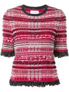 Thom Browne Rwb Knit Tweed Tee - Red