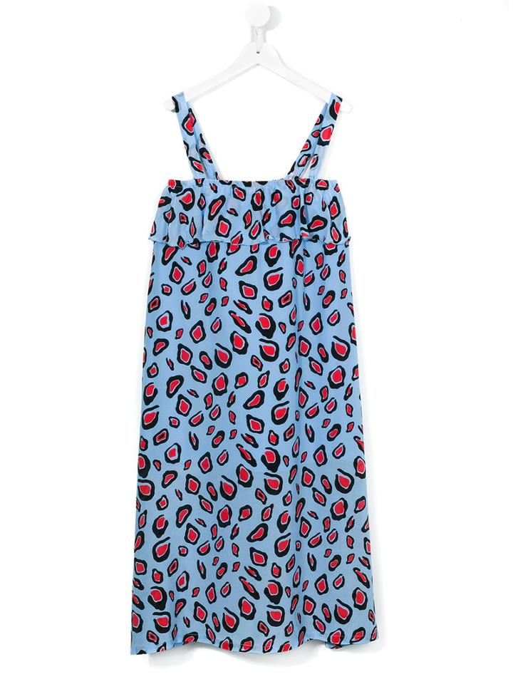 Msgm Kids Leopard Print Skirt, Girl's, Size: 10 Yrs, Blue