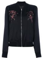 Alexander Mcqueen - Embroidered Bomber Jacket - Men - Silk/viscose - 48, Black, Silk/viscose